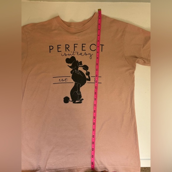 Disney's Oliver & Company Georgette Perfect Isn't Easy T-Shirt Size Medium Pink - Picture 6 of 6
